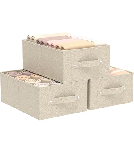 Lot De 5 Boîte De Rangement Ouverte En Tissu, Panier Rangement Pliable, Crème, 42x32x26 Cm - Boite de rangement Lot De 5 Boîte De Rangement Ouverte En Tissu, Panier Rangement Pliable, Crème, 42x32x26 Cm - Boite de rangement