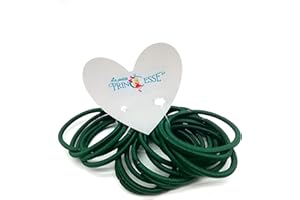 LA PETITE PRINCESSE 36 Thick 4 mm Bottle Green Elastic Hair Ties, School Uniform dark green Hair Elastic Bands Ponytail Holders Hair Bands Hair Bobbles for Women Girls Hair Ties