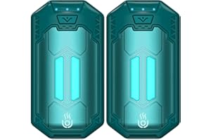 OUTJUT Calentador de Manos 2 Packs, 6000mAh Calentador de Manos Reutilizable, USB Calentador de Manos 3 Modos de Calor Rápido 2S, Regalo Ideal para Deportes al Aire Libre, Invierno Camping