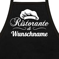 Kochschürze für Männer Ristorante di + Wunschname - als Geschenk Grillschürze oder Küchen Schürze personalisiert