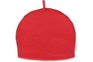 Muldale Red Tea Cosy for Teapot Large - Insulated Thermal 100% Cotton Extra Thick Wadding - Made in England, UK - Tea Cosy Covers Fit 1 to 6 Cup Neutral Kitchen Textiles Range