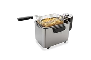 ‎BRABANTIA Brabantia BBEK1130 Fritteuse - Friteuse mit öl - 4 Liter - 2200 Watt - Kaltzone - Einstellbare Temperatur - Spülmaschinenfest - Überhitzungsschutz – Edelstahl