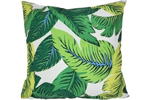 CUSHION MANIA Waterproof Outdoor Chair Seat Pads Bench Pads Garden CHUNKY Chair Seat Pads (Filled Cushion (43x43cm), Floral Green)