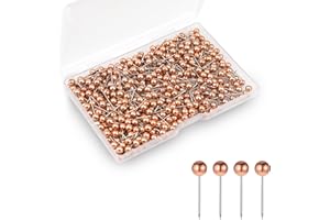 Shpucise 400Pcs World Map Push Pins Round Drawing Pins, Travel Map Small Thumb Tacks, Marking Pushpins for Cork Board Notice Bulletin Picture Photo Home Office School Craft DIY (Rose Gold)