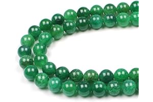 MJDCB Natural Stone Beads 6mm Green Dragon Agate with Holes Round Gemstone Loose Beads for Jewellery Making Bracelet Necklace Ring Craft Supplies