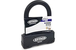 ARTAGO 18ART120 Candado Moto Alta Gama, Antirrobo U Nivel BUNKER Homologado SRA, Sold Secure Gold, ART4, Puro Acero Endurecido 18mm, Doble Cierre Blindado, Cerradura con Disco 5mm Anti-Taladro, 85x120