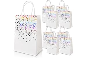 JIASHA Bolsas de Regalo, 15 pcs Bolsas Regalo, Bolsas de Papel con Asas, Bolsa de Regalo Kraft con Asas Bolsas Papel ​Kraft para Fiestas, Ceremonias de Graduación, Bodas, Aniversarios etc (Color)