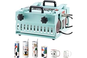 VEVOR Presse à Chaud pour Tasses 32,5-89 cL Diamètre 75-85 mm, Machine de Sublimation 2 Stations, Chauffage Rapide et Uniforme, Deux Écrans d'Affichage Indépendants, pour Transférer Images sur Mug