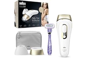 ‎BRAUN Braun Silk-Expert Pro 5 PL5117 IPL-Gerät für dauerhaft sichtbare Haarentfernung mit Präzisionsaufsatz, unter 5 Minuten für beide Beine, Weiß/Gold, für Körper & Gesicht