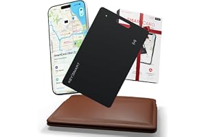 KeySmart SmartCard Gen 2 uppladdningsbar plånboksspårare för iPhone | MFi-certifierad, kompatibel med Apple Find My, IPX8 vattentätt, 8-månaders uppladdningsbart batteri, smalt spårningskort