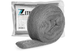 ZETMET 1pack 0000 steel wool, 2M/6.56feet, ultra-fine wire wool, fill gaps, steel wool mice blocker, wire wool for cleaning, remove paint, rust, wood sanding, or other DIY uses