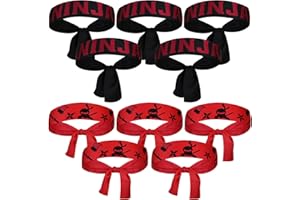 HSLXBY Ninjas Party Stirnband,10 Stück Ninjas Stirnband,Ninja Party Zubehör,Ninjas Party Favors,Ninja Kopfband,Kinder Geburtstagsdeko Ninja Gastgeschenke für Karate,Weihnachten,Geburtstagsparty