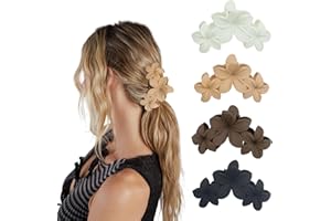 Goiern 4 sztuki spinek z kwiatami, antypoślizgowe, matowe kwiaty, duże dla kobiet, do grubych włosów, kwiatowe spinki do włosów, dla kobiet i dziewcząt