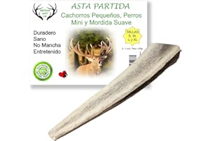 ARTISAN GIFT CO Hueso Asta de Ciervo Partida para Cachorros y Perros Masticadores Suaves, Peso min. Unidad 28gr. (S 1 und.)