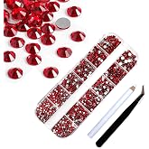 PLABBDPL 1400 Pcs Nail Rhinestones Rhinestones Flatback Gems Crystal Rhinestones for Nails/Clothes, with Pick-up Tweezers and