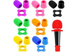 Flutesan 8 Set Shakeproof Wireless Handheld Microphone Protection Silicone Ring Anti Rolling Bottom Rod Sleeve Holder Windscreen Covers Foam Filter for KTV Mic Device, Colors