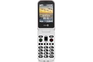 Doro - 6040 - Téléphone 2G à Clapet Débloqué pour Seniors - Grandes Touches - Touche d'Assistance avec GPS- Socle Chargeur Inclus - Rouge