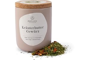 ‎POTLUCK GEWÜRZFREUNDE POTLUCK | Kräuterbutter-Gewürz | Gewürzmischung im Keramiktopf | 45g | Vegan, glutenfrei und mit natürlichen Inhaltsstoffen