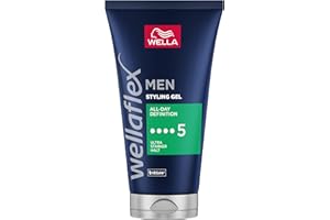 Wellaflex Men All-Day Definition Gel | Ultra starker Halt Styling Haargel | Veganes Haargel | Dermatologisch getestet & frei von Silikonen | 150ml