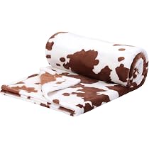 Coperta In Flanella Stampa Mucca 100x130 Cm - PiccoCasa - Morbida 300g/m² Per Divano E Letto