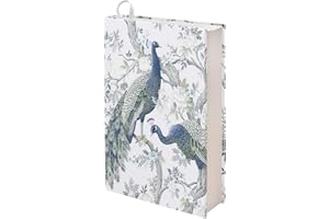 Kuiaobaty Fundas de libros florales de pavo real para novela, cuaderno, pájaros de campo, flores, funda de libro para tapa blanda, tela de tela, regalos para amantes de los libros