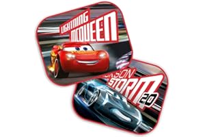 Theonoi Lot de 2 pare-soleil pour voiture - Pare-soleil latéral au choix : Mickey – Cars – Winnie – Pat’ Patrouille – Protection UV Cadeau pour garçon (Cars)