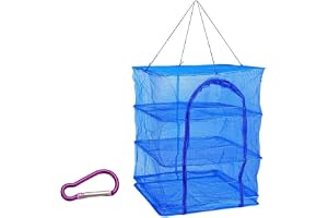 Sagreeny Drying Net Basket Drying Rack Net 3 Layer Dryer Black Mesh Hanging Dryer Rack with Zipper for Tea Food Fish Dehydrator 65cm Flower Drying Net, Hanging Drying Fish Net