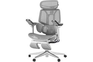 Hbada E3 Pro Ergonomic Office Chair with Dynamic Lumbar Support, 4D Adjustable Headrest for Home Office Chair, 6D Adjustable Armrests Desk Chair, Swivel Big and Tall Computer Chair, Gray