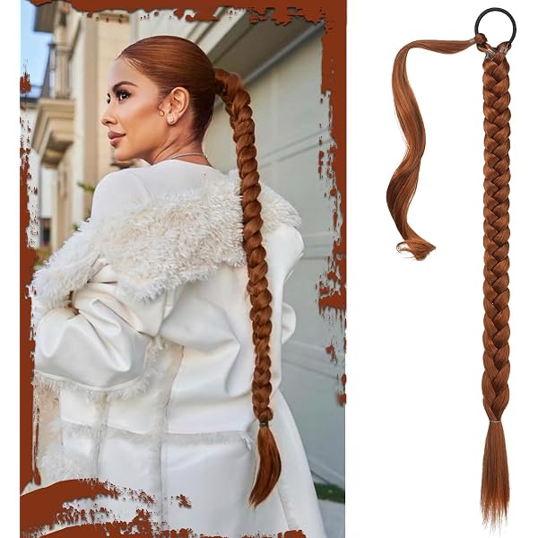 Luovce Pferdeschwanz-Verlängerung Body Wave – 61 Cm, Kunsthaar, Farbe #4, Ohne Kleber
