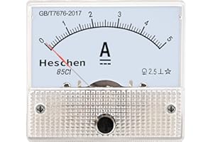 Heschen 85C1-5A Rectangle Panel Mounted Current Meter Ammeter Tester DC 0-5A Class 2.5 White
