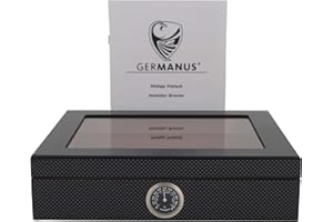 GERMANUS Mensalla humidor na 30 cygar, wygląd włókna węglowego