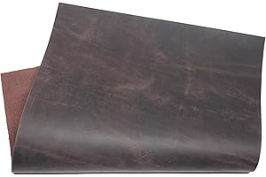 HAPPER STUDIO Cuir de vachette de 2 mm d'épaisseur Pull-Up Crazy Horse - Feuilles en cuir véritable pour travaux manuels. (1, marron chocolat, A2 (420 x 594 mm))