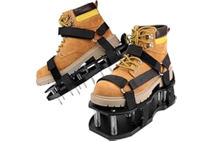 AIQII Zapatos de aireador de césped, zapatos de aireador de césped, zapatos de uñas, diseño automático de suciedad y hojas, para césped, aireador de jardín, zapatos de jardín