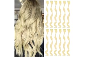 ARFMAGET Extensiones de cabello rubio de colores con clip para niñas de 45 cm Extensiones de cabello onduladas rizadas coloridas para fiestas, accesorios para el cabello para niños y mujeres (12 unidades
