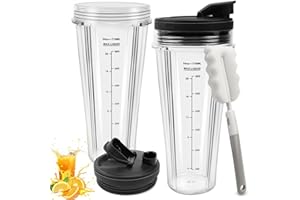 FSWWSF Ersatzteile FüR Ninja Mixer Kompatibel mit CB350EU BN800EU BN750EU BN650EU BN495EU CB100EU FüR Ninja Ersatzteile FüR Mixer Tassen Mit HüLsen Und TopfbüRste