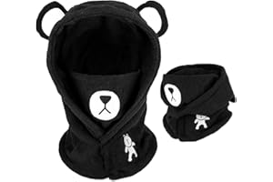 AYPOW Cagoule d'hiver Thermique pour Enfants 4-12 Ans, Multifonction Coupe-Vent Masque de Ski, Bonnet en Polaire Chaude, Casquette Cache-Cou Tour de Cou écharpe pour Garçons Filles Plein Air