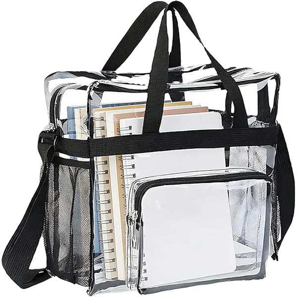 Sac à Dos Transparent Povhhee 43x33x17cm - Sac École Travail Sécurité Voyage Imperméable