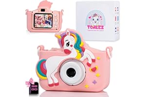 Tcheez - Appareil Photo Enfant HD, Stimule la Créativité - Vidéo 1080p, Licorne Rose - Idée Cadeau Fille 3 Ans et Plus, Carte SD Offerte - N.1 des Appareils Photos Numériques pour Enfants