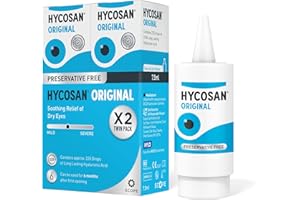 HYCO SAN Hycosan Original - Twin Pack - Eye Drops with Hyaluronic Acid for Treatment and Rapid Relief of Mild to Moderate Dry Eyes - Preservative Free - 2 x 225 Measured Doses
