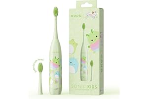 Ordo Squishmallow - Cepillo de dientes sónico para niños, cepillo de dientes a batería, cerdas suaves, cabezal de cepillo extra Inc, regalo para niños a partir de 4 años, batería incluida, Rutabaga