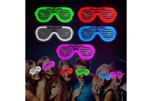 Nhcuijun Neon Party Flashing Glasses 3 Modes Novelty Party Flashing Glasses for Kid Adults 80s 90s LED Light Up Shades Sunglasses for Nightclub Halloween Rave Disco DJ Music Concert