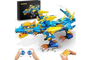 HOGOKIDS Giocattolo telecomandato del drago per bambini – 515 pezzi Tecnologia telecomandata & Controllo APP Controllo aquilone giocattolo da costruzione regalo per ragazzi da 8 9 10 11 12 anni Novità
