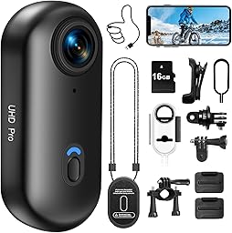 LXMIMI Cámara de Acción WiFi, Mini Cámara Deportiva HD 1080P, Cámara de Acción para Casco de Moto y Bicicleta de 16 GB, Cámara Deportiva Resistente al Agua con Varios Accesorios y Magnética