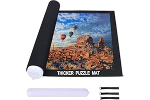 Celawork Mata puzzli do BIS 200, 500, 1000 elementów - podkładka pod puzzle, mata rolowana do przechowywania (czarna, do 1000)