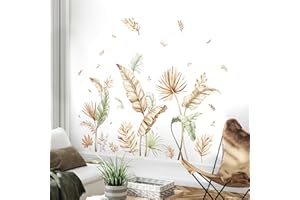 Tanlaby Planta Tropicales Adhesivo de Pared Boho Palm Leaves Pegatinas de Pared Autoadhesivo Removible Vinilos Decorativos para Salón Dormitorio Pasillo Baño Decoración de Pared