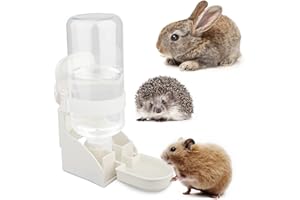 Diyife Haustier Trinkflasche 500ml, [Boden/Hänge Doppelzweck] Kleintier Automatischer Wasserspender Abnehmbar und Leicht zu Reinigen für Hamster Kaninchen Chinchilla Igel Eichhörnchen Kleintiere- Weiß