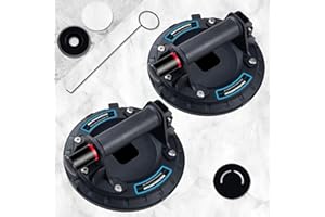 YUENGJGI 2 Pack Ventosa per Vetro kit,Ventose per piastrelle- Ventose Professionale Pesante, Elevare Superfici Lisce di Piastrelle, Marmo, Mobili,Vetri, Grandi porte e Finestre, ecc.