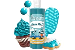 Colorant Alimentaire 160ml - Fidton Colorants Alimentaires Hautement Concentré de Grande Capacité pour la Décoration de Gâteaux, Colorant Alimentaire Liquide pour Fondant, Macaron, Muffin - Bleu Vert