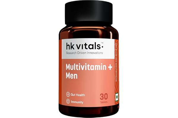 hk vitals Multivitamin Plus Men, 30 Tablets Daily Multivitamin for Men, For Energy, Stamina, Immunity, Gut, Heart, Bone & Muscle Health