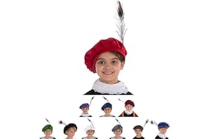 Charlie Crow Sombrero Tudor rojo accesorio de disfraz para niños. Talla única 3-12 años.